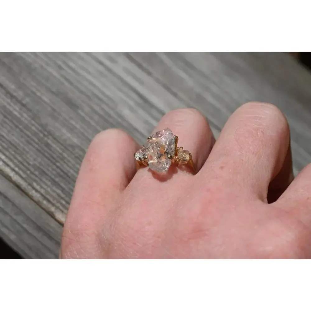 Lake county crystal engagement ring, raw stone jewelry, anniversary gift
